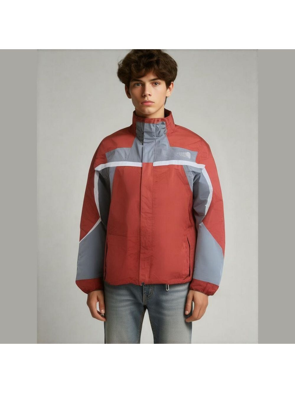 Boy's The North Face Jacket XL Red Gray - Picture 1 of 4